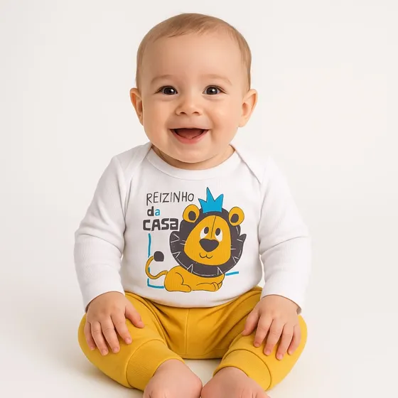 Conjunto Roupa De Bebê Menino Safari Inverno Frio