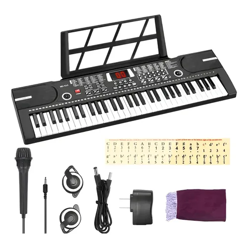 Teclado Musical Bravo Bp399 Bluetooth Usb 61 Teclas Sensitivas Cor