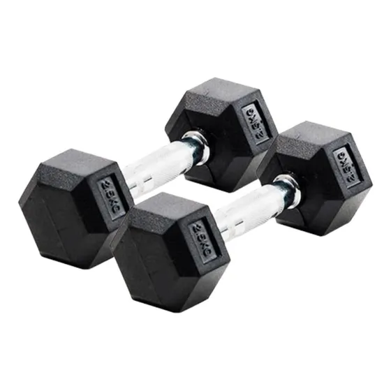 DeporAr Mancuerna Hexagonal Engomada Par De Mancuernas 2.5 Kg 2 Unidades Color Negro