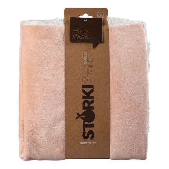 Manta Velour Corderito Para Bebé Storki Rosada Color Coral Claro Lisa Estilo Corderito