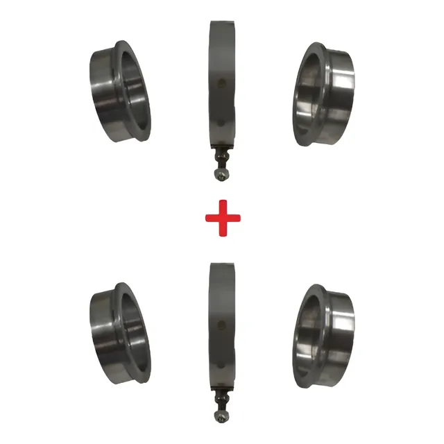 Kit 4 Flanges Para Downpipe 2.1/2 Pol. + 2 Abraçadeira Inox