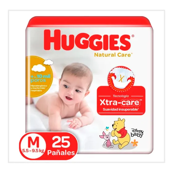 Pañales Huggies Natural Care Talla M 25unds
