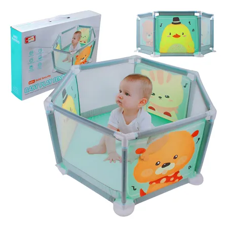 Corral Plegable Hexagonal Con Malla Para Bebe Juegos