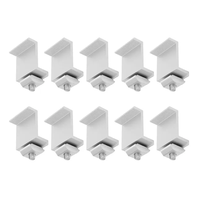 10 Uds Abrazadera Extremo Panel Solar Pv Soporte Aleacion Z