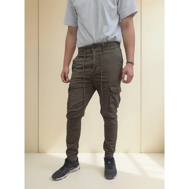 Pantalon Jogger De Tela Tipo Cargo Para Hombre