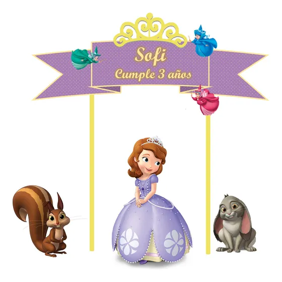 Cake Topper Princesa Sofía, Adorno De Torta Princesa Sofía