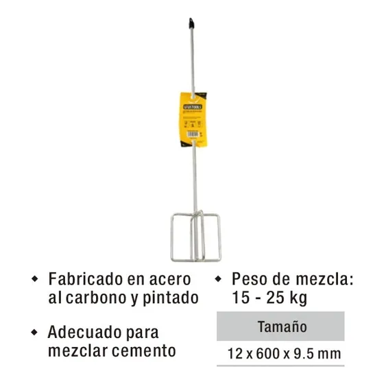 Mezclador Batidor Cemento Resina Concreto Acero
