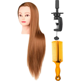 Cabeza De Entrenamiento De Maniquí De Peluquería 24in+ Peine Cabeza De Entrenamiento De Maniquí De Peluquería 24in+ Peine