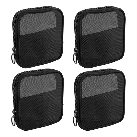 Framendino, 4 Pack Negro Mesh Bolsa De Maquillaje Tvxyc
