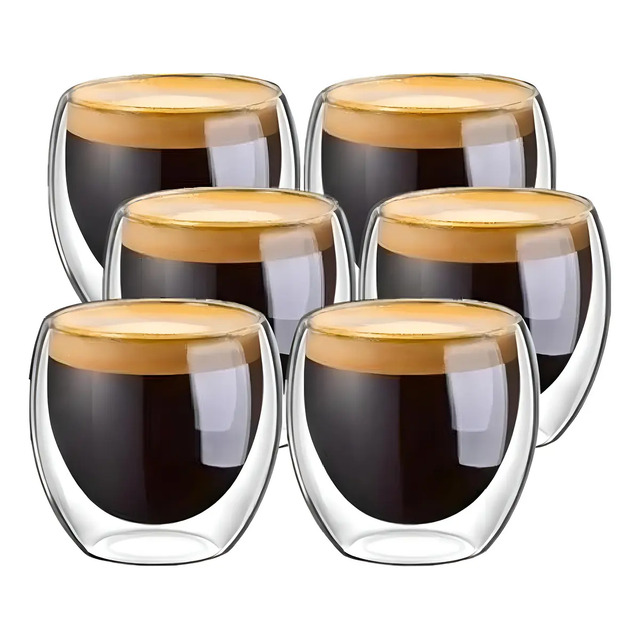 Copos De Vidro Borosilicato Duplo Nespresso 6 Unidades Cor Transparente Copos De Vidro Borosilicato Duplo Nespresso 6 Unidades Cor Transparente