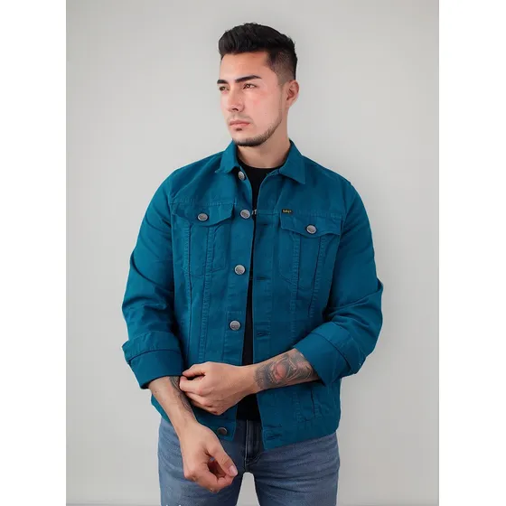 Chaqueta En Denim Clásica Renovada Lec Lee Azul Rey