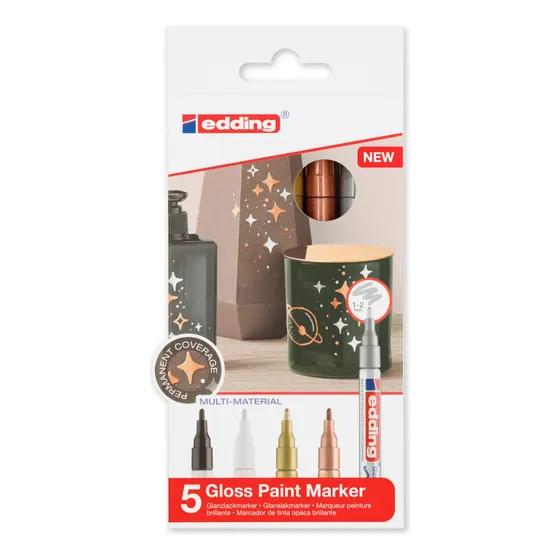 Set Marcador De Tinta Brillante Metálicos Edding 751 X 5 Uds