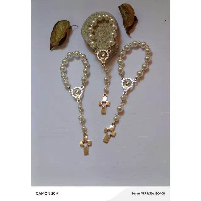 Recuerdos Minirosario, Denario, Bautizo, Pulseras Rosarios
