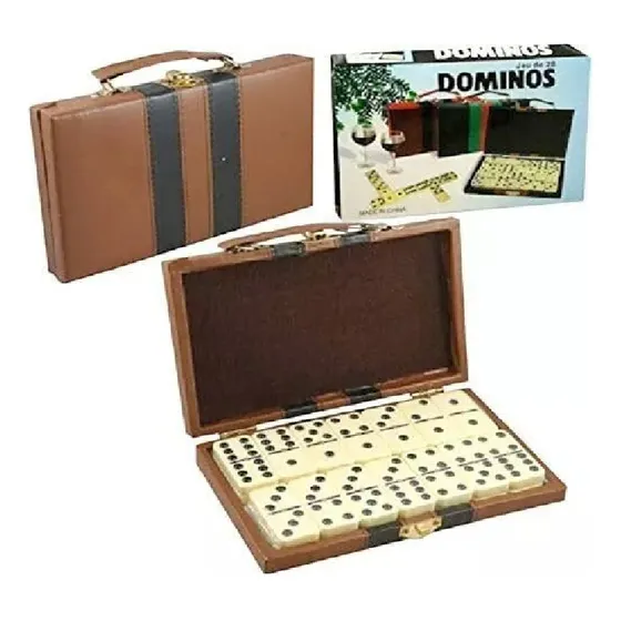 Juego De Domino 28 Piezas Grandes En Valija Pvc Con Trabas
