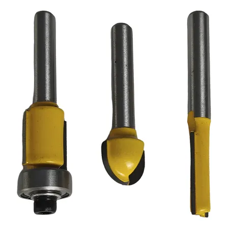 Jogo Fresas Tupia Madeira Haste 6mm Kit 3 Peças Evjf03 Evald