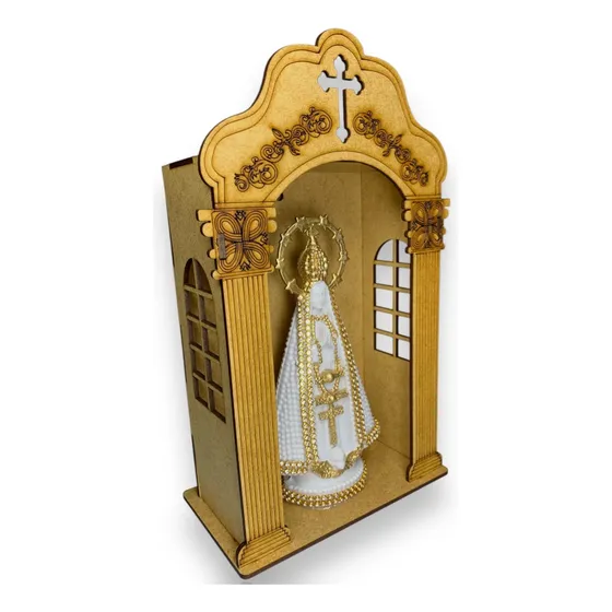 Capela Oratório Com Imagem Nossa Senha Aparecida Madeira