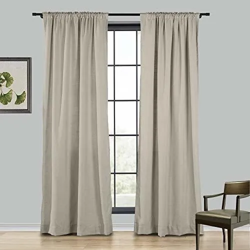 Dos Páginas Cortina De Lino, 102 Pulgadas De Largo 3w4bh