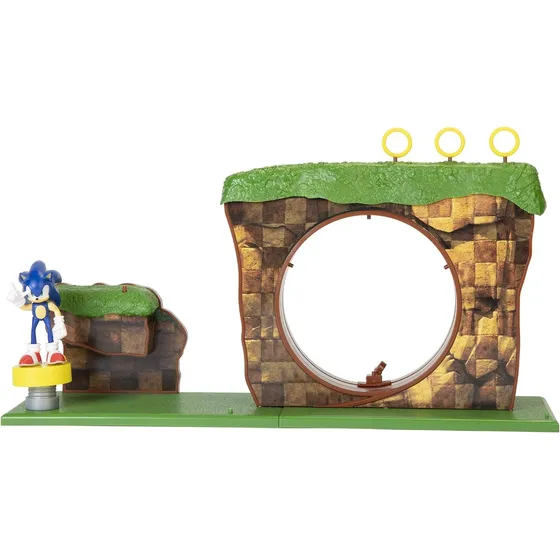 Playset Sonic The Hedgehog Green Hill Zone Con Figura Sonic