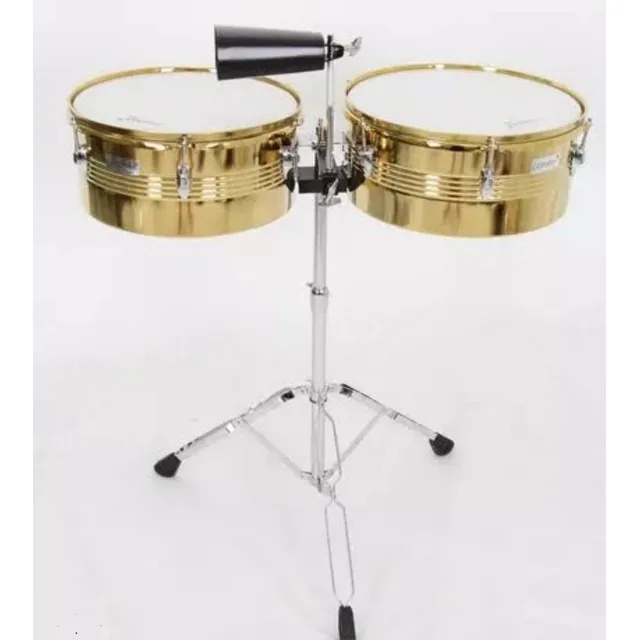 Timbal Dorado Timbales Reforzado Tipo Matador Con Baquetas