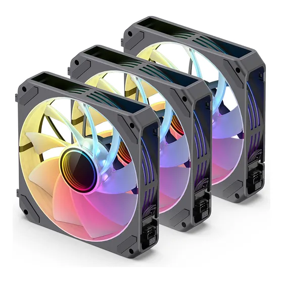 Cooler Fan Zg-120br Pack X3 Reversed 120mm Argb Black Jonsbo