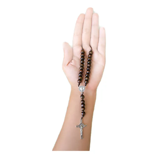 Rosarios En Madera Ancora/cruz San Benito X12und