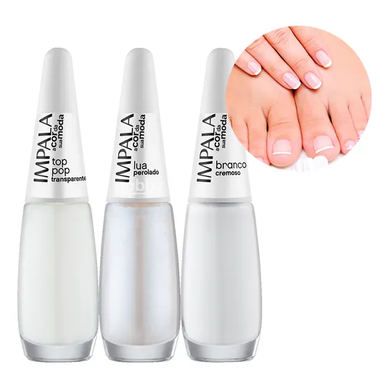 Kit Francesinha Esmalte Impala 7.5ml Manicure 3 Unidades