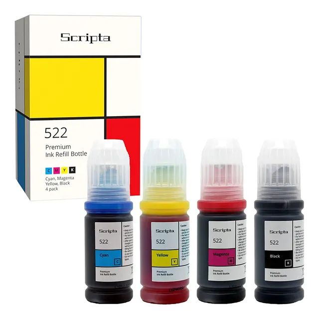 Botella De Tinta Compatible Para Epson 522 T522 (negro, Cian