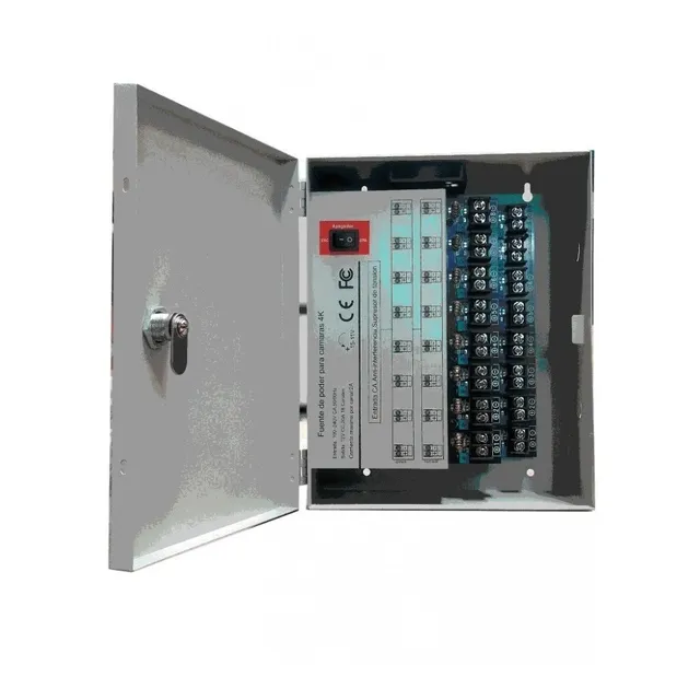 Fuente De Poder Regulada Saxxon 12v 20a Para 16 Cámaras