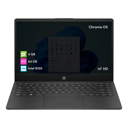 Notebook Chromebook Hp Intel N100 4gb 64gb 14' Hd Chrome Os Negro