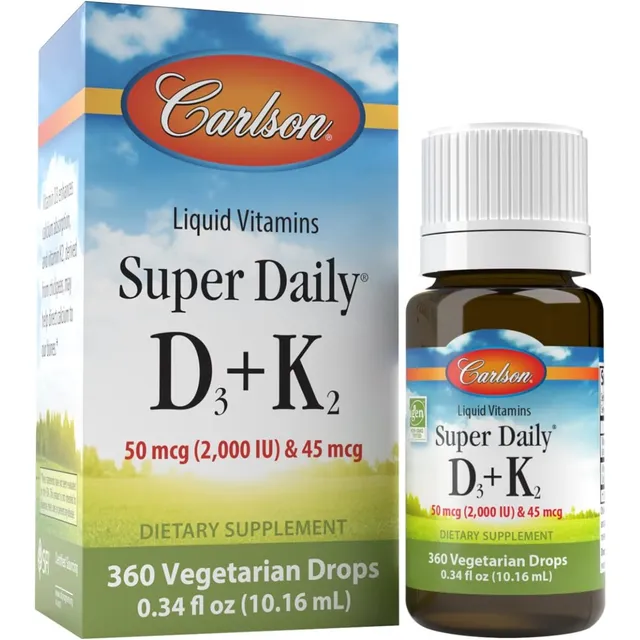 Súper Vitamina D3 + K2 Diario Carlson 10.16 Ml