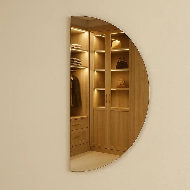 Espelho Pinterest Moderno Meia Lua Grande Banheiro Quarto Moldura Suporte