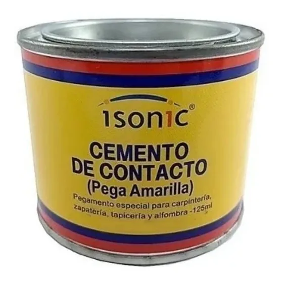 Cemento, Pega Amarilla Marca Isonic 125ml  Pega Zapato