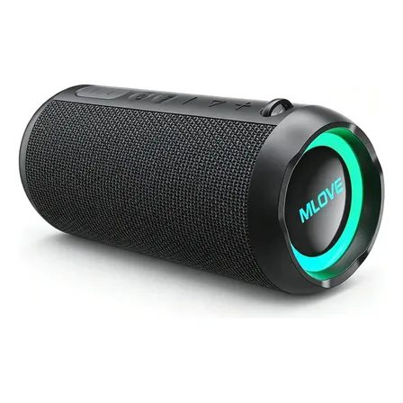 Caixa De Som Bluetooth Mlove E6-l Portátil Ipx7 Prova D'água Preto 127/220v