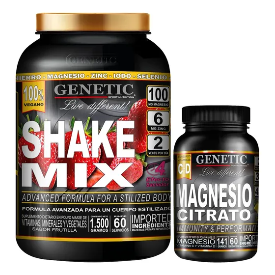 60 Días Batido Diet Shake Mix Magnesio Citrato Vit C Genetic