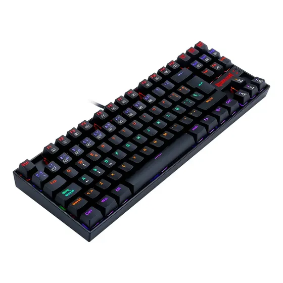 Teclado Redragon Kumara QWERTY Outemu Red español España color negro con luz rainbow