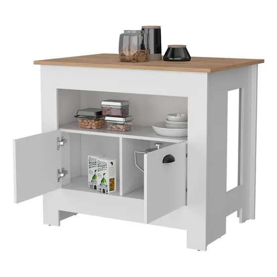 Isla De Cocina Arlet 2p - Blanco Mqz / Macadamia 