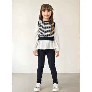 Conjunto Infantil Kukie Charm Trio Blusa Colete Legging Conjunto Infantil Kukie Charm Trio Blusa Colete Legging