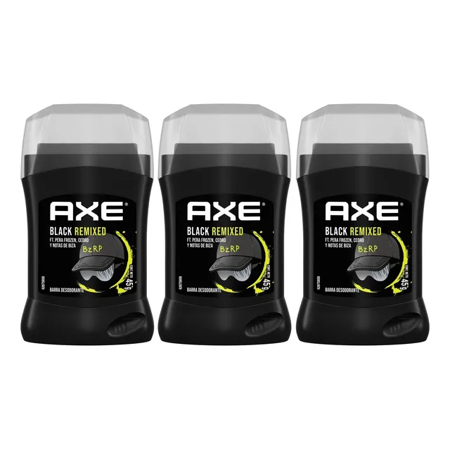 3 Desodorante En Barra Axe Black Remixed Bzrp 45g