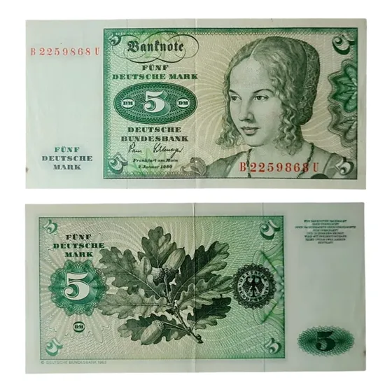 Billete Mundiales Alemania Federal 5 Marcos 1980