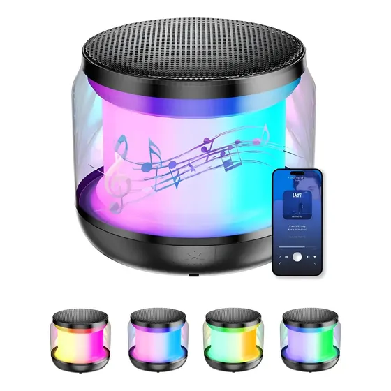 Altavoz Bluetooth Portátil, Luces Rgb Y Luz De 16 Colores