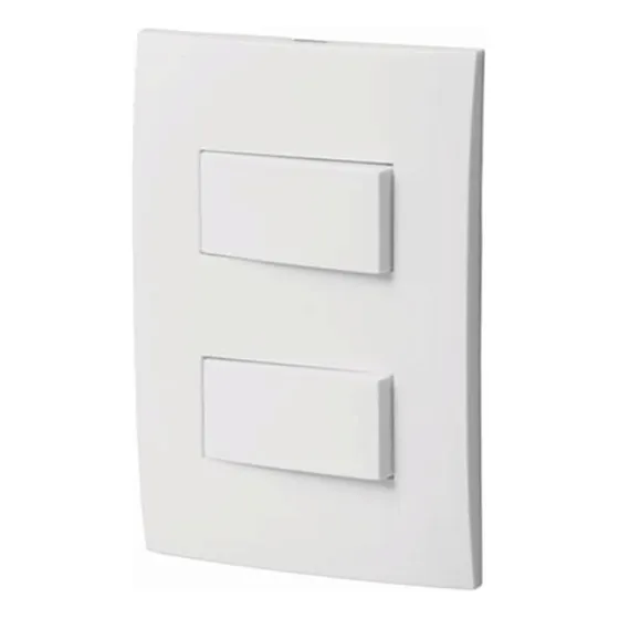 Placa Modus Pro Bticino Armada Blanca Con Dos Apagadores 