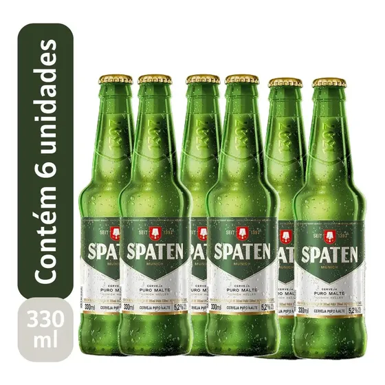 Cerveja Spaten Long Neck Puro Maltedourado 330ml 6 u