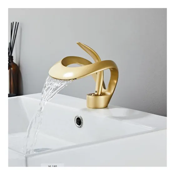 Grifo Fregadero Cascada Negro Laton Lavabo Baño Frio Agua