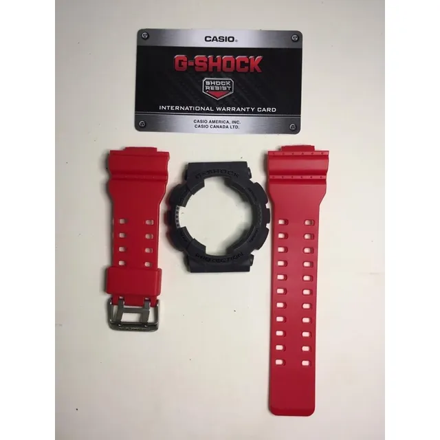 Kit Casio Carcasa + Correa G-shock Rojo-negro Ga-100 