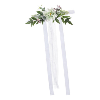 Silla De Boda Flor De Flores Artificiales Decoración Verde Silla De Boda Flor De Flores Artificiales Decoración Verde