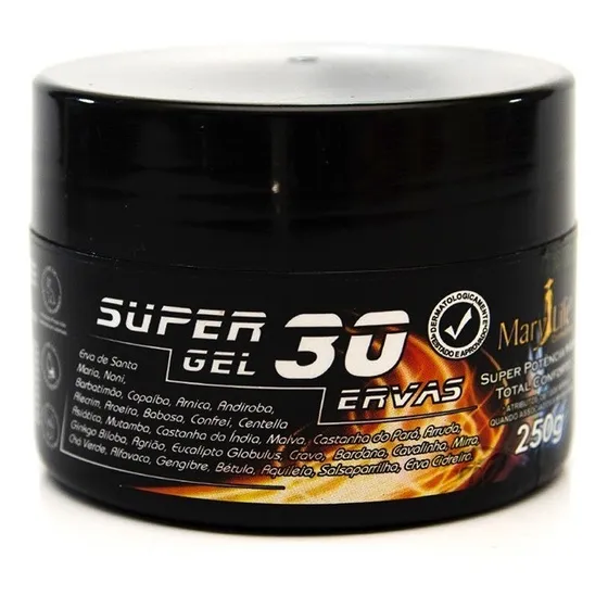 Gel Para Corpo Mary Life Massageador Super 30 Ervas em Pote De 250ml/250g