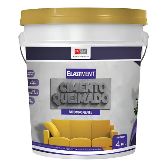 Cimento Queimado Pronto Cor Cinza Médio Elastment 3,7kg