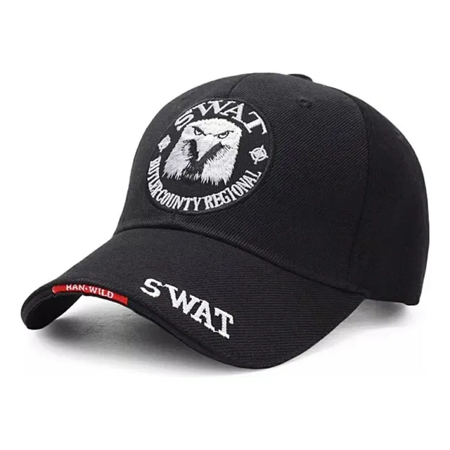 Boné Tático Estilo Swat Usa - Aba Curva Fecho Velcro