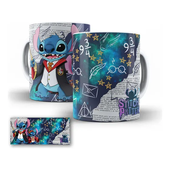 Caneca/xícara Stitch Potter  Harry Potter Porcelana 325ml