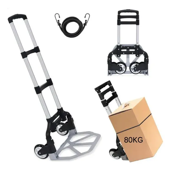 Diablito De Carga Plegable De Aluminio, Portátil Ajustable